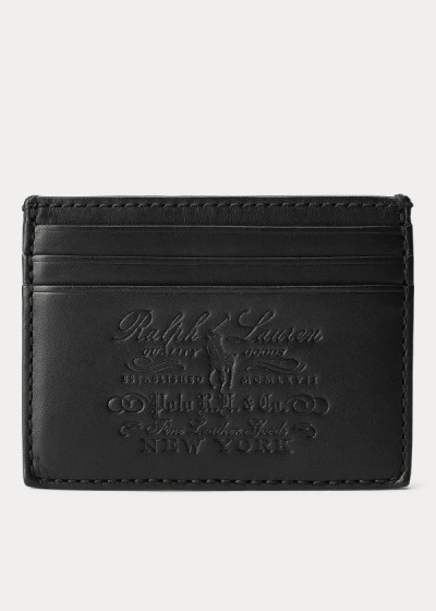 Porta Tarjetas Polo Ralph Lauren Hombre Negros - Heritage Full-Grain - NPDUR4617